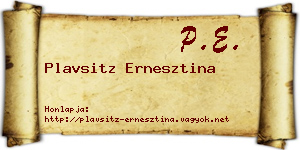Plavsitz Ernesztina névjegykártya